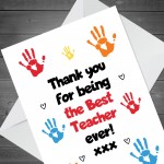 Thank You For Being The Best Teacher Ever Card End Of School Thank You For Being The Best Teacher Ever Card End Of School
