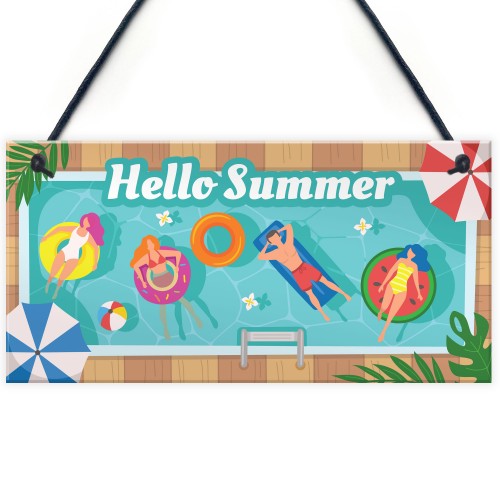 Summer Garden Hot Tub Accessories Garden Decor Plaque Swimming