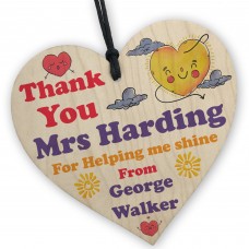 Personalised Teacher End of Term Thank You Heart Gift Teaching