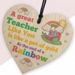 Teacher Appreciation Gifts Wooden Heart Thank You Leaving Gift