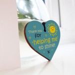 Thank You For Helping Me Shine Wood Keyring For Teacher