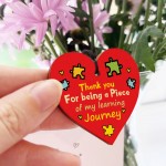 Novelty Teacher Gift Piece Of My Learning Journey Wood Keyring