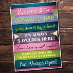 Cocktail Bar Welcome Plaque Bar Accessories Garden Bar Home 