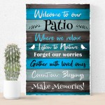 Welcome To Our Patio Sign Garden Bar Decorations Garden Sign