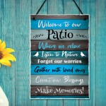 Welcome To Our Patio Sign Garden Bar Decorations Garden Sign