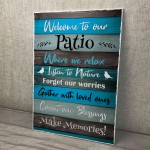 Welcome To Our Patio Sign Garden Bar Decorations Garden Sign