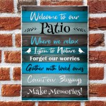 Welcome To Our Patio Sign Garden Bar Decorations Garden Sign