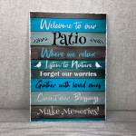 Welcome To Our Patio Sign Garden Bar Decorations Garden Sign