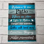 Welcome To Our Patio Sign Garden Bar Decorations Garden Sign