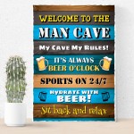 Welcome To The Man Cave Wall Plaque Home Bar Pub Garden