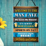 Welcome To The Man Cave Wall Plaque Home Bar Pub Garden