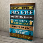 Welcome To The Man Cave Wall Plaque Home Bar Pub Garden