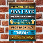 Welcome To The Man Cave Wall Plaque Home Bar Pub Garden