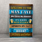 Welcome To The Man Cave Wall Plaque Home Bar Pub Garden
