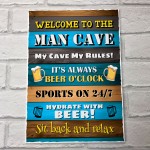 Welcome To The Man Cave Wall Plaque Home Bar Pub Garden