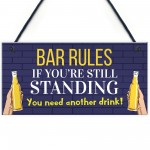 Bar Rules Sign For Home Bar Man Cave Funny Alcohol Sign