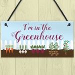  Im In The Greenhouse Sign Hanging Wall Door Plaque Garden Shed