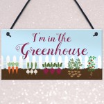  Im In The Greenhouse Sign Hanging Wall Door Plaque Garden Shed