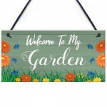 Welcome To My Garden Sign Hanging Door Wall Sign Garden Signs