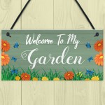 Welcome To My Garden Sign Hanging Door Wall Sign Garden Signs