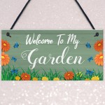 Welcome To My Garden Sign Hanging Door Wall Sign Garden Signs