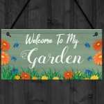 Welcome To My Garden Sign Hanging Door Wall Sign Garden Signs