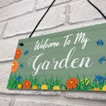 Welcome To My Garden Sign Hanging Door Wall Sign Garden Signs