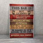 Bartender License Plaque Bar Signs For Home Pub Bar Garden