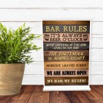 Bar Rules Sign Standing Sign For Home Bar Pub Man Cave Shed