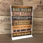 Bar Rules Sign Standing Sign For Home Bar Pub Man Cave Shed