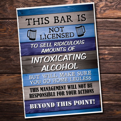 Funny Hanging Bar Sign For Man Cave Home Bar Shed Pub Wall Sign