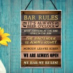 Bar Rules Sign For Home Bar Man Cave Garage Shed Hanging Sign
