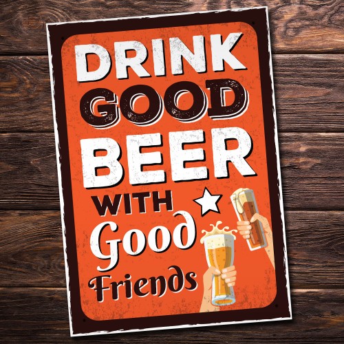 Bar Sign DRINK GOOD BEER Garden Signs Home Bar Sign Alcohol