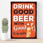 Bar Sign DRINK GOOD BEER Garden Signs Home Bar Sign Alcohol