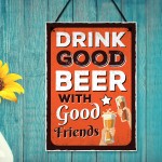 Bar Sign DRINK GOOD BEER Garden Signs Home Bar Sign Alcohol