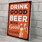 Bar Sign DRINK GOOD BEER Garden Signs Home Bar Sign Alcohol