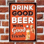 Bar Sign DRINK GOOD BEER Garden Signs Home Bar Sign Alcohol