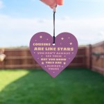Cousin Gift Wooden Heart Keyring Cousin Birthday Gift For Him