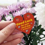 1st Day At Nursery Gift Wood Keyring Daughter Son Good Luck Gift