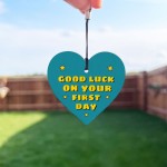 Good Luck On Your First Day At School Nursery Wood Keyring