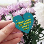 Good Luck On Your First Day At School Nursery Wood Keyring