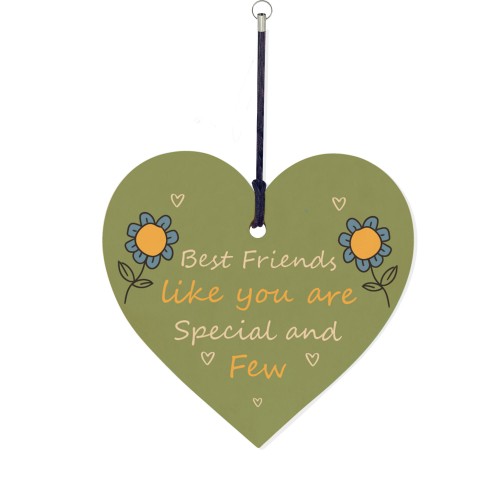 BEST FRIEND KEYRING Wood Heart Friendship Gifts For Him Her