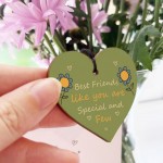 BEST FRIEND KEYRING Wood Heart Friendship Gifts For Him Her