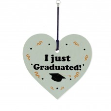 Novelty Graduation Gift Wood Keyring I JUST GRADUATED Gift