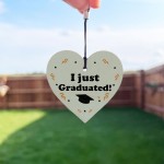 Novelty Graduation Gift Wood Keyring I JUST GRADUATED Gift