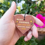 Novelty Best Friend Wood Heart Keyring Friendship Gifts