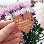 Novelty Best Friend Wood Heart Keyring Friendship Gifts