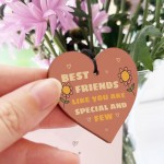 Novelty Best Friend Wood Heart Keyring Friendship Gifts