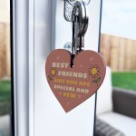 Novelty Best Friend Wood Heart Keyring Friendship Gifts