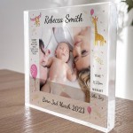 Personalised Baby Gift Photo Block Birth Details Nursery Decor